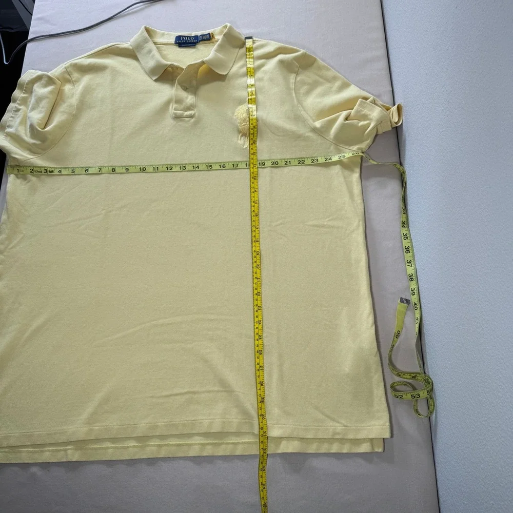 Polo Ralph‎ Lauren Men's XXL Yellow Big Pony Classic Fit Cotton Pique Polo Shirt
